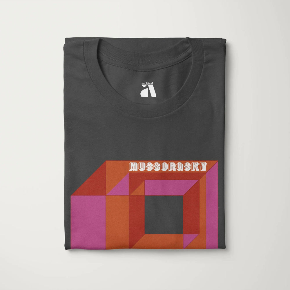 mussorgsky: pictures at an exhibition classic tee in asphalt, folded