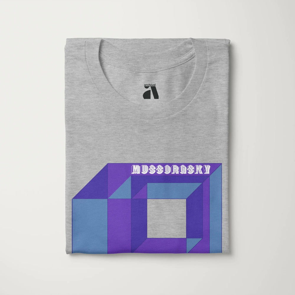 mussorgsky: pictures at an exhibition classic tee in athletic heather, folded