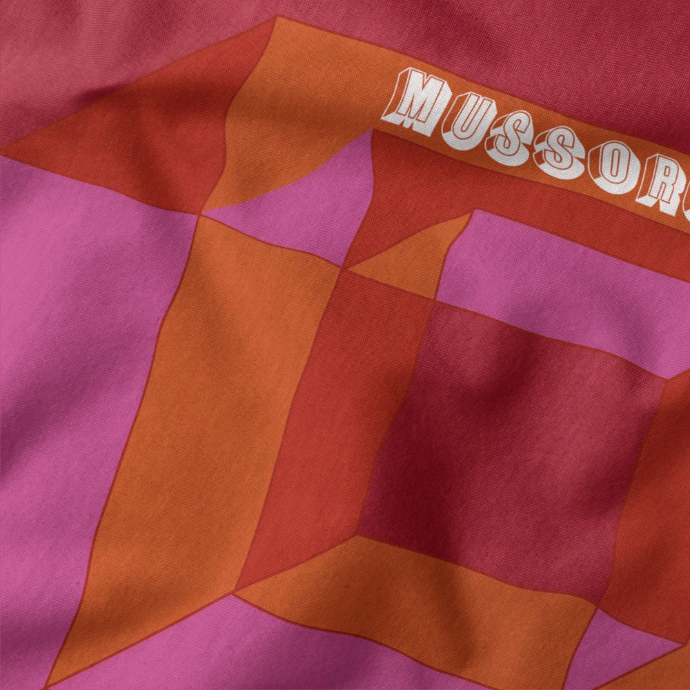 mussorgsky: pictures at an exhibition classic tee in canvas red, close-up of the print