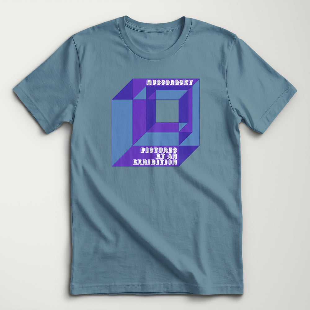 Mussorgsky: Pictures at an Exhibition Classic Tee in Steel Blue, flat lay