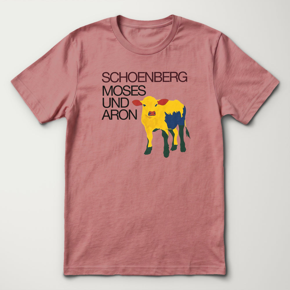 Schoenberg: Moses & Aron Classic Tee in Heather Mauve, flat lay