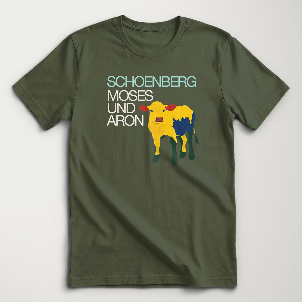 Schoenberg: Moses & Aron Classic Tee in Military Green, flat lay