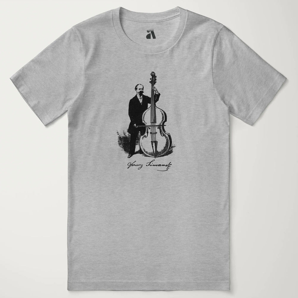 f. simandl: new method bass classic tee in athletic heather, laid flat