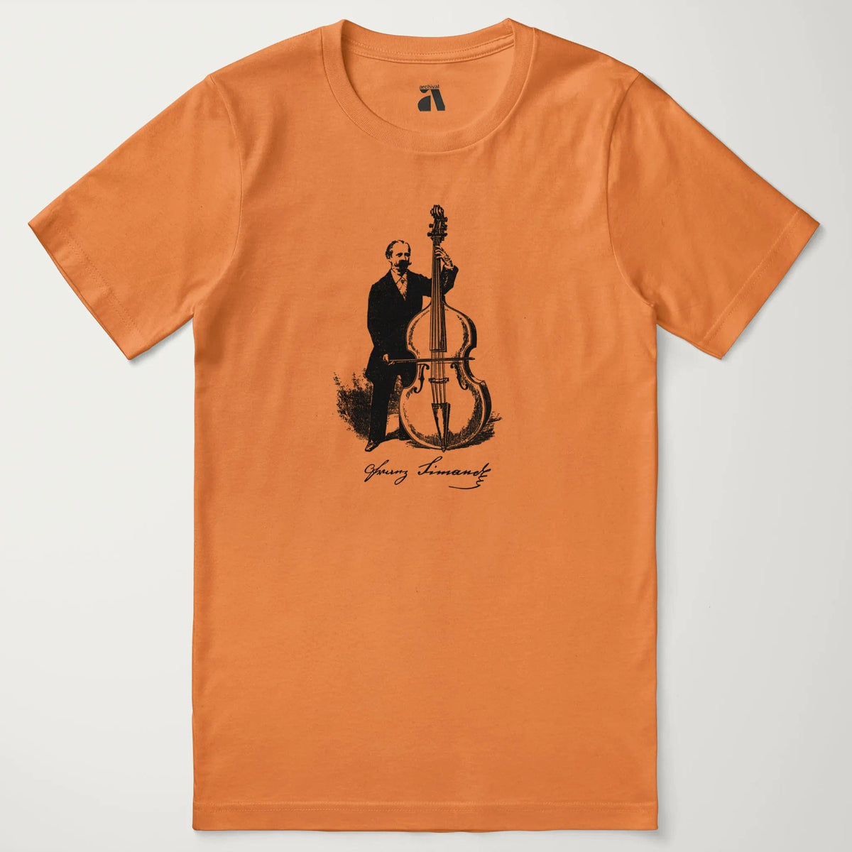 f. simandl: new method bass classic tee in burnt orange, laid flat