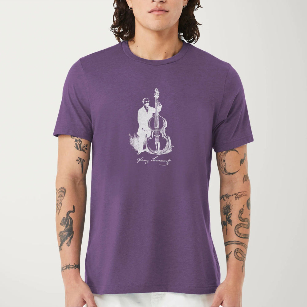 f. simandl: new method bass classic tee in heather team purple, worn