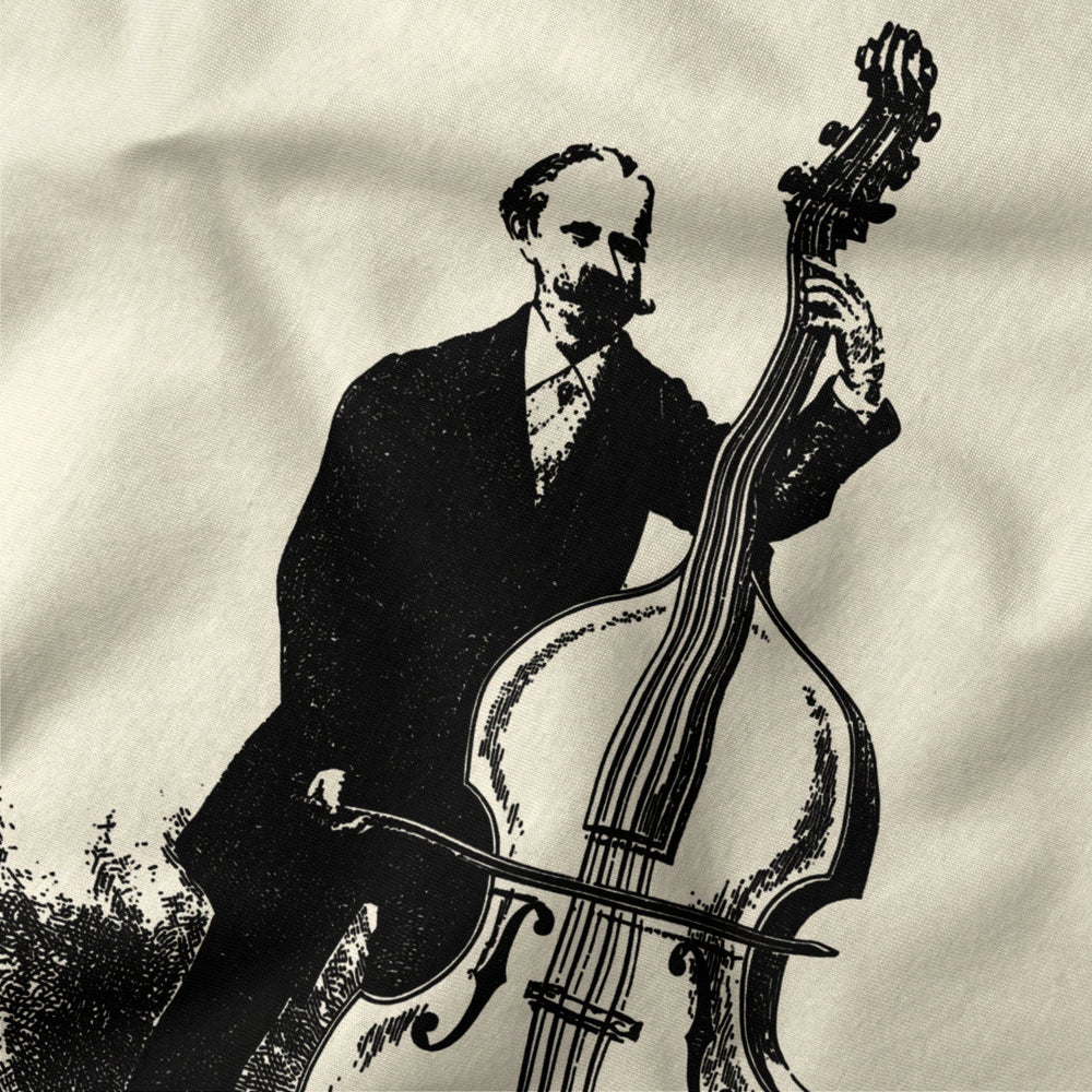 f. simandl: new method bass classic tee in natural, close-up of the print