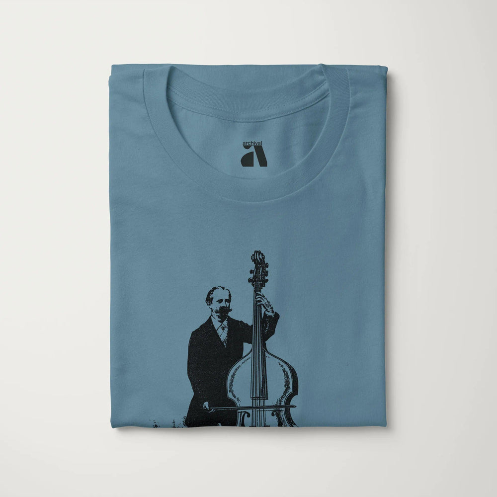 f. simandl: new method bass classic tee in steel blue, folded