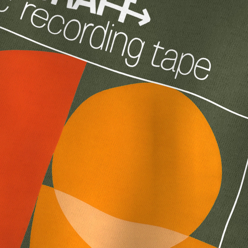 Soundcraft: Magnetic Audio Tape Classic Tee in Military Green, close-up