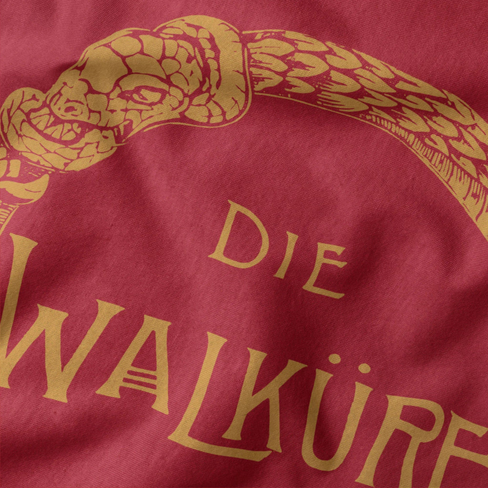 wagner: die walküre classic tee in canvas red, close-up of the print