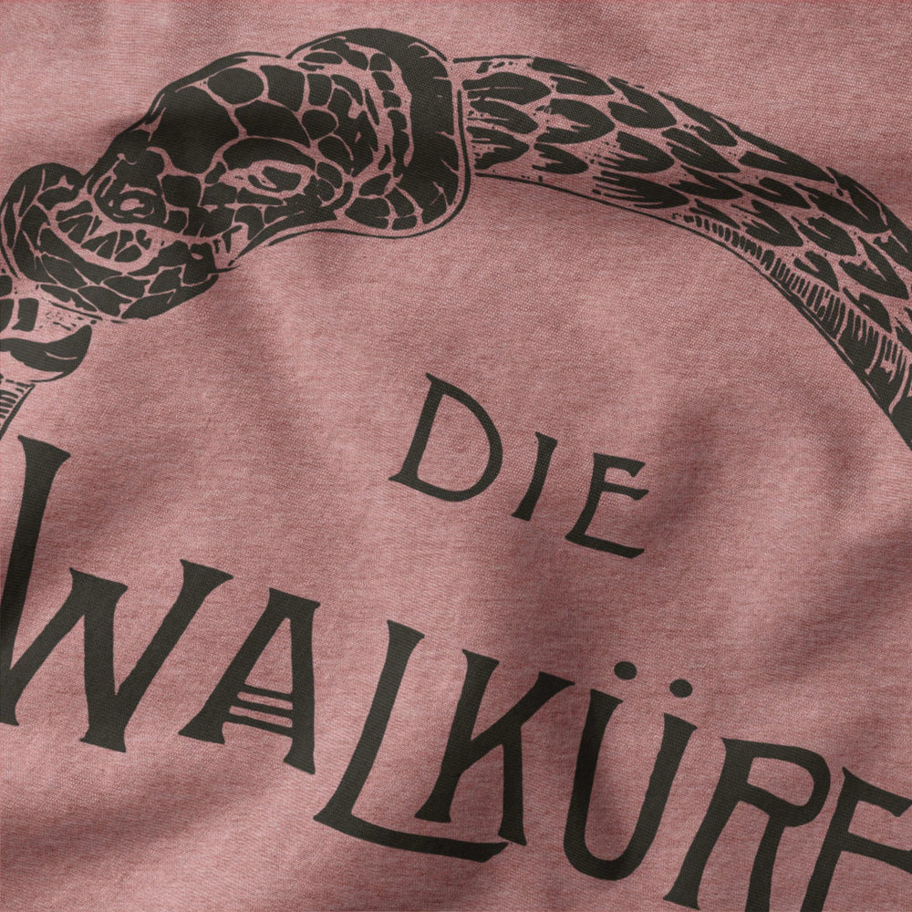 wagner: die walküre classic tee in heather mauve, close-up of the print