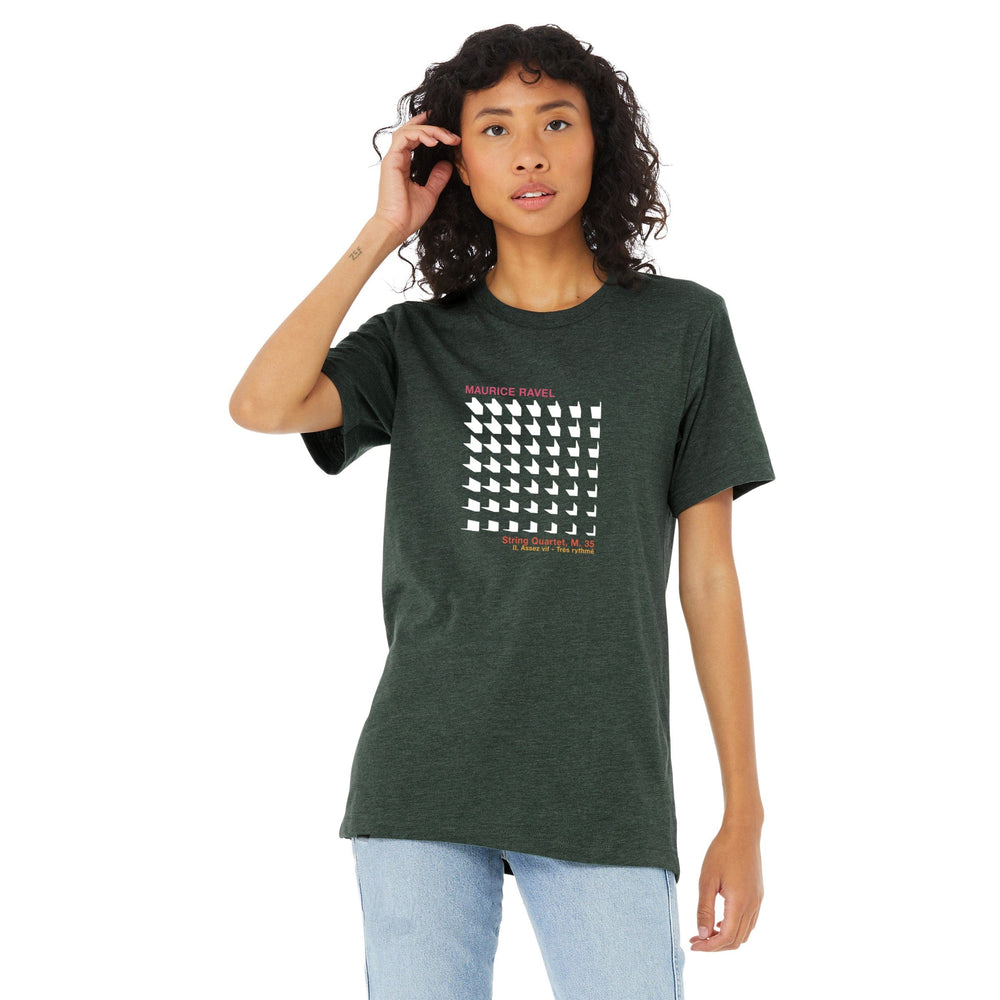 ravel: string quartet classic tee in heatherforest, worn