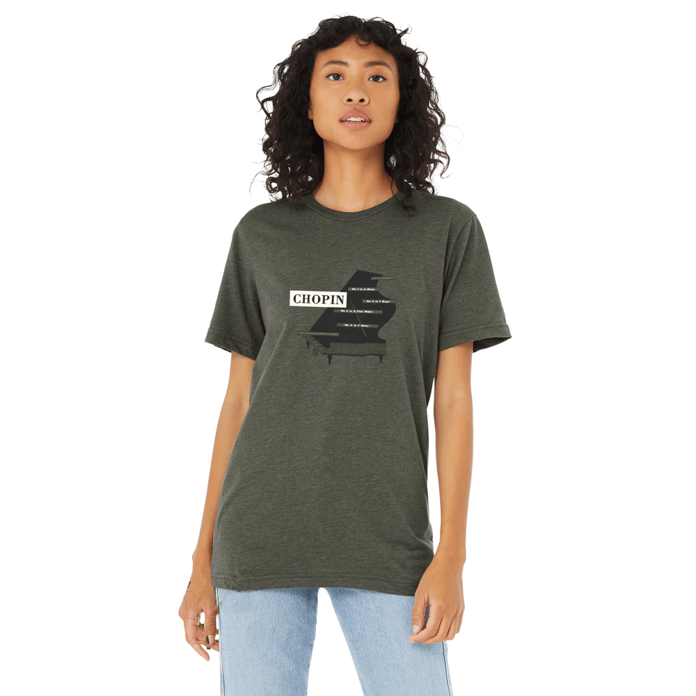 chopin: piano ballades classic tee in heathermilitarygreen, worn