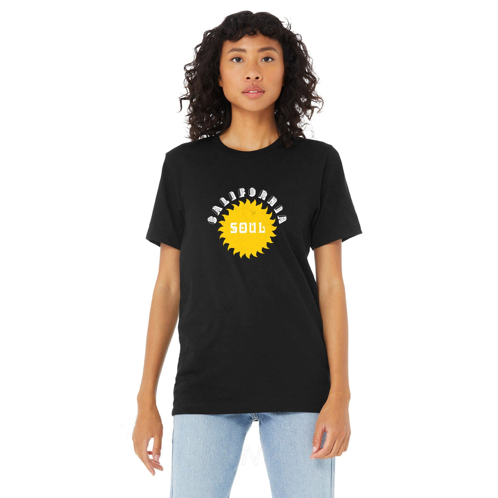 california soul classic tee in solidblackblend, worn