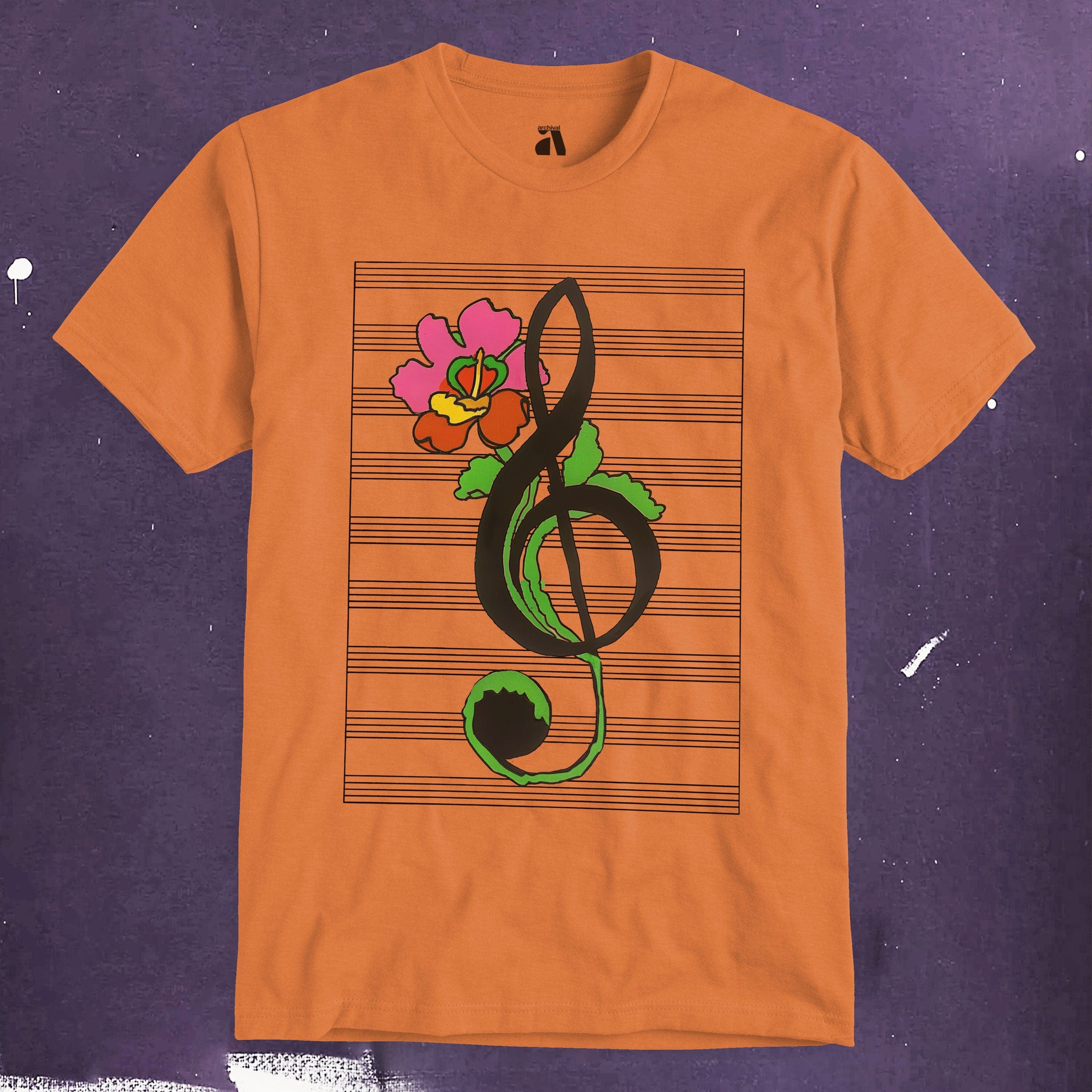 Treble Clef Flower T-Shirt