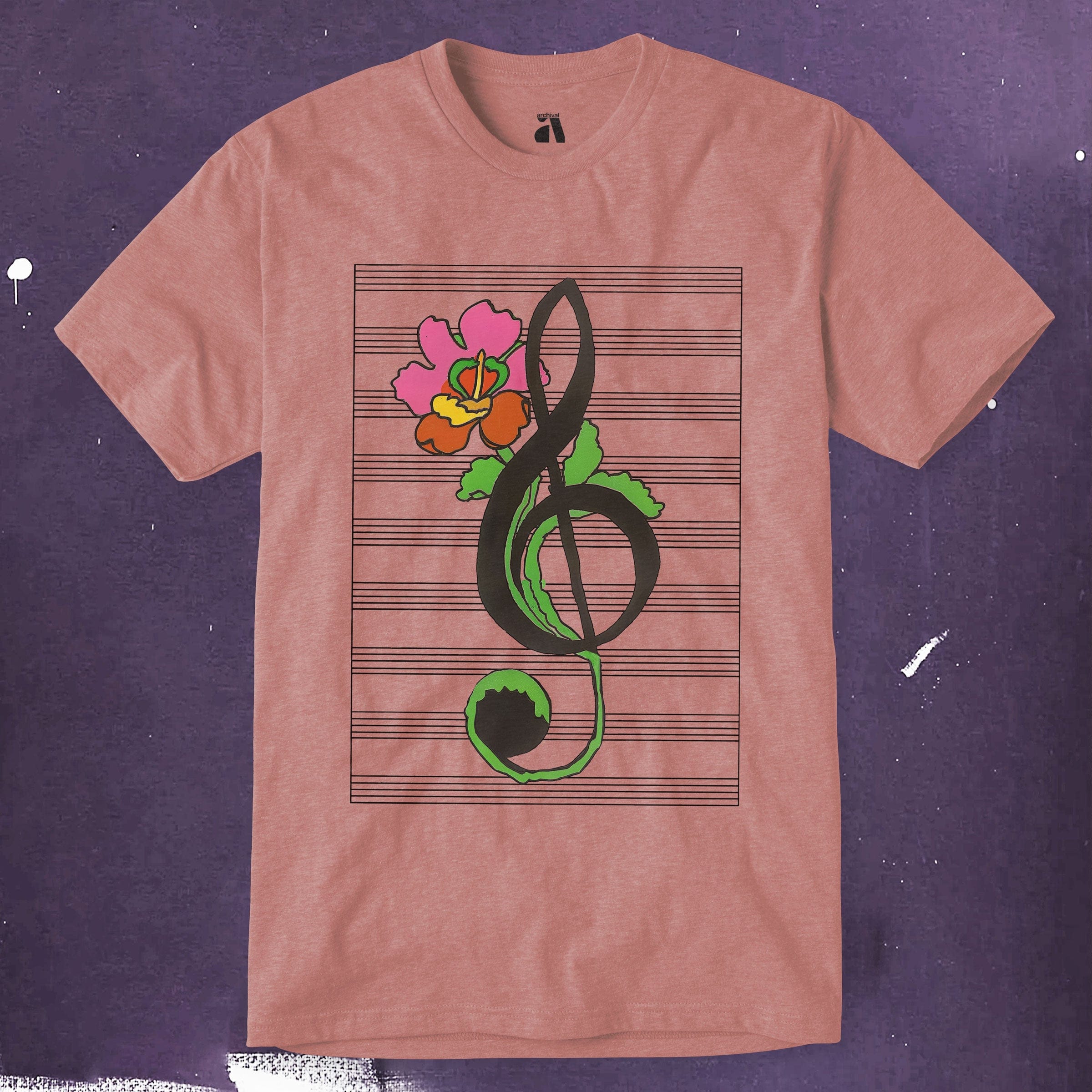 Treble Clef Flower T-Shirt