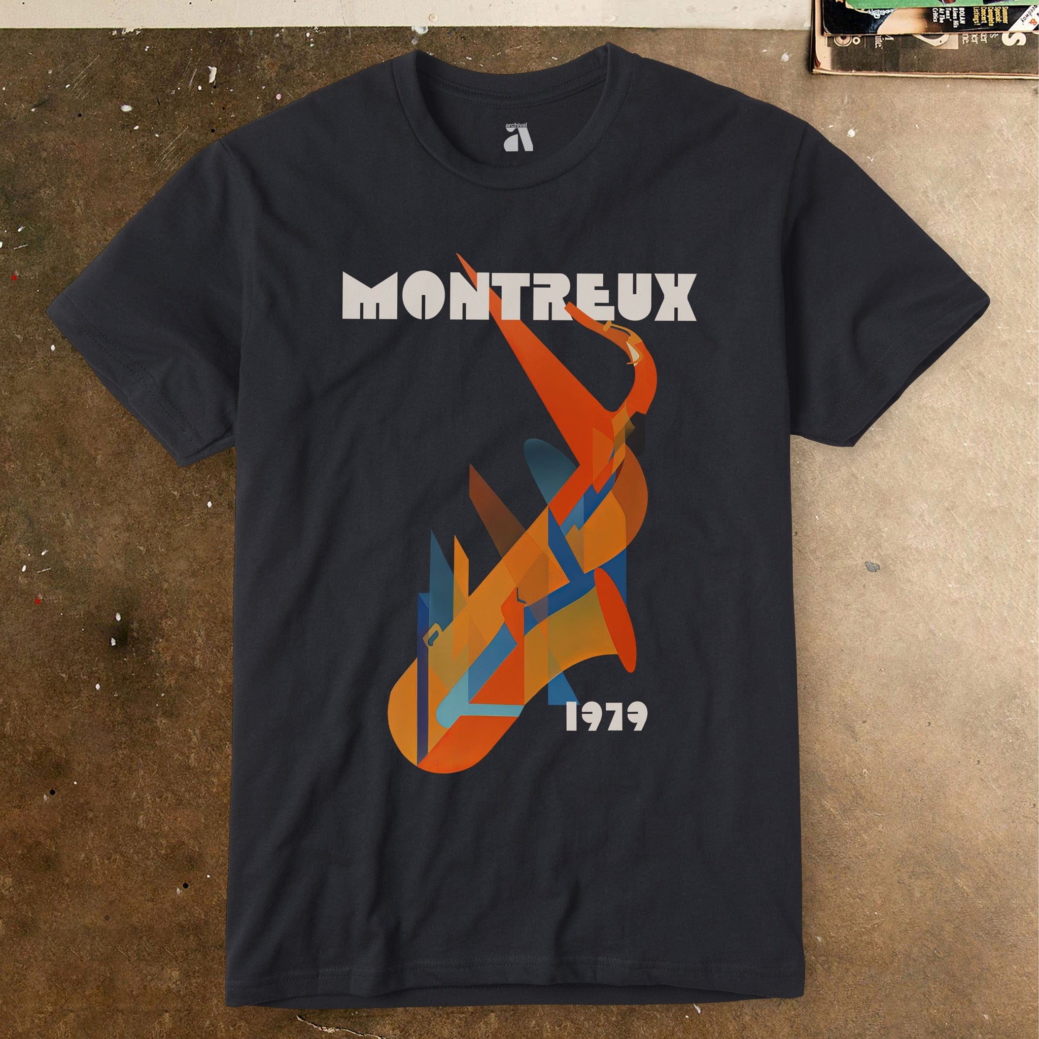 Montreux Jazz Festival 2025 Tシャツ T-Shirt Vintage Montreux Jazz Festival, Bleu ciel - Montreux