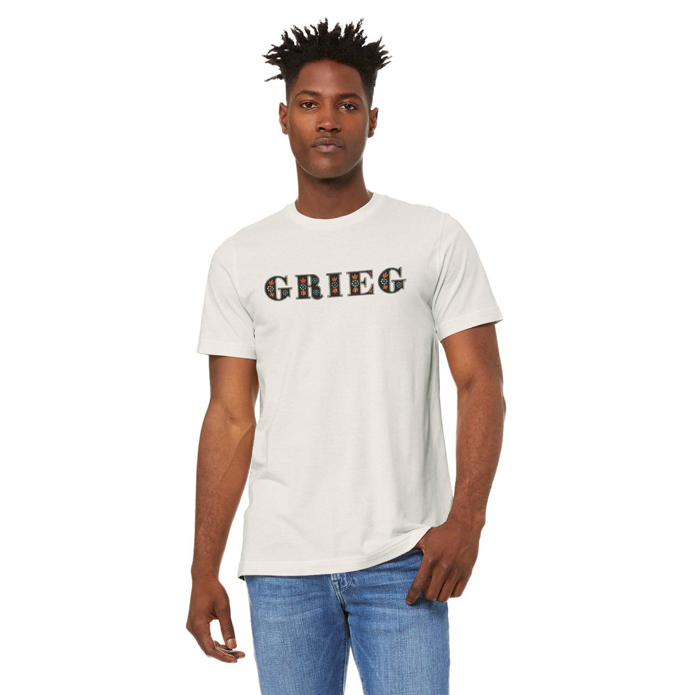 edvard grieg: wordmark classic tee in vintagewhite, worn