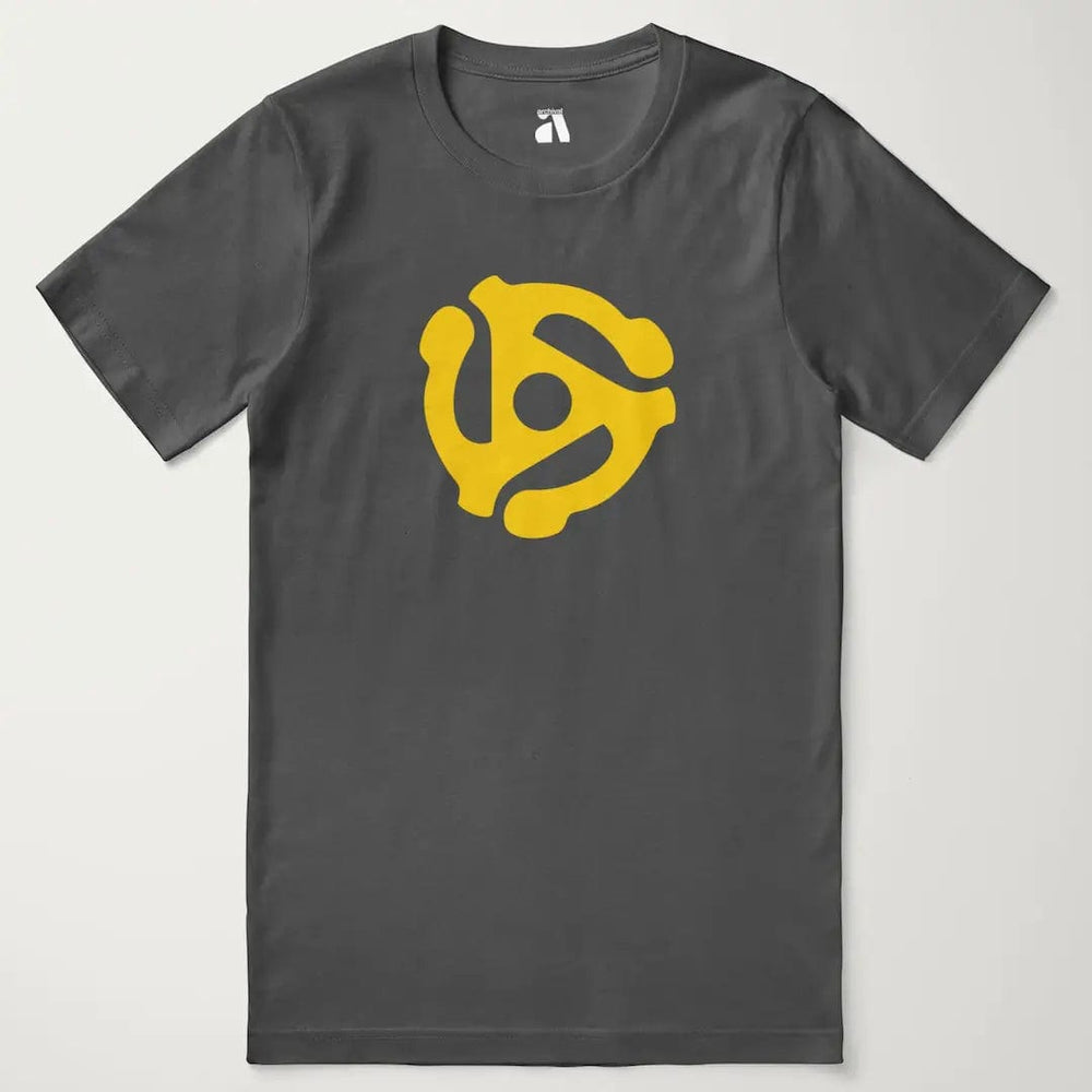 45rpm adapter classic tee in asphalt, laid flat