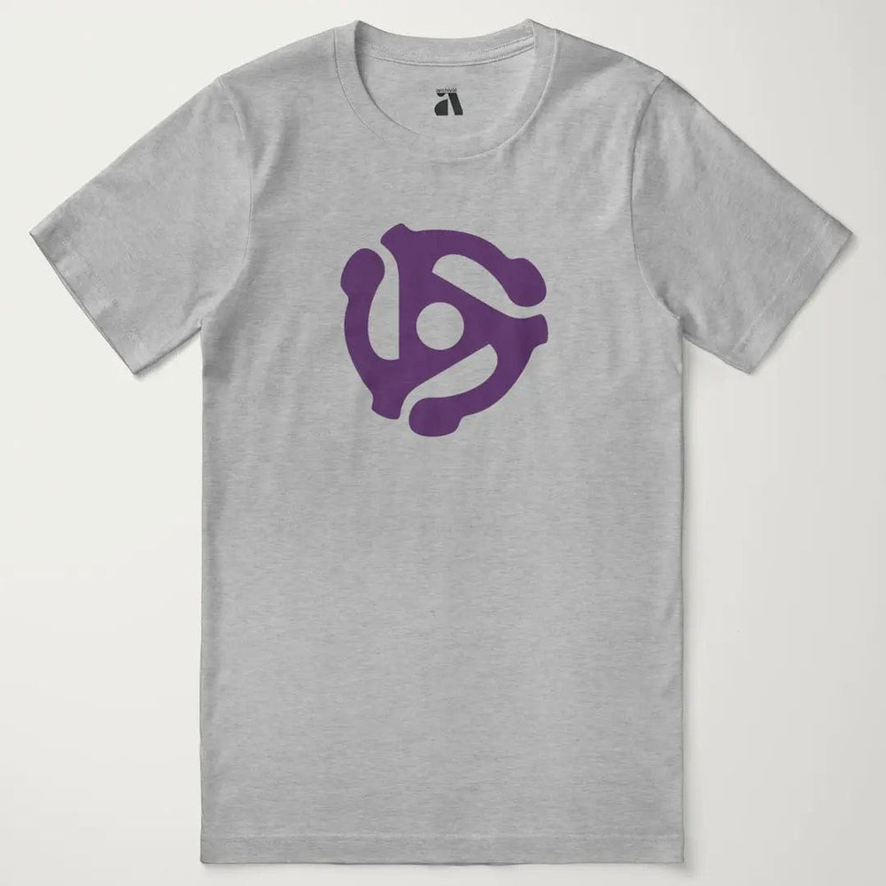 45rpm adapter classic tee in athletic heather, laid flat