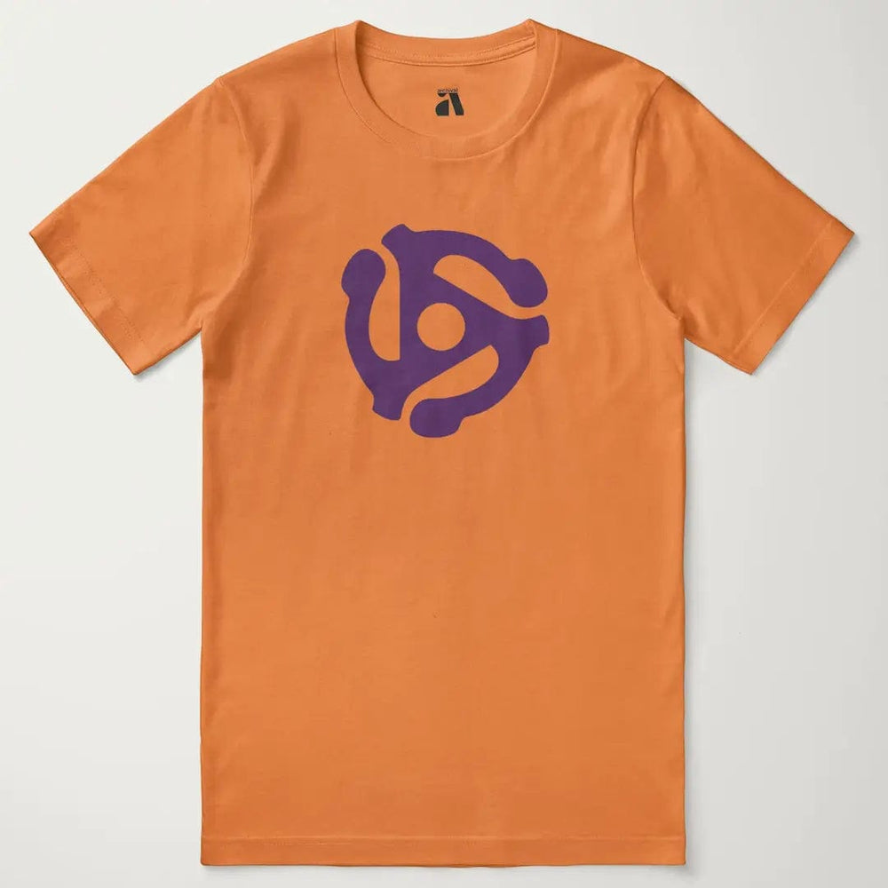 45rpm adapter classic tee in burnt orange, laid flat
