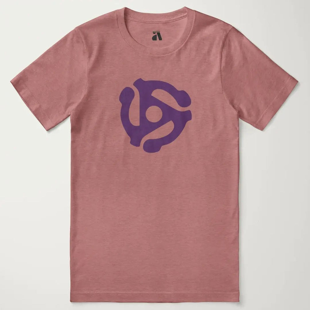 45rpm adapter classic tee in heather mauve, laid flat
