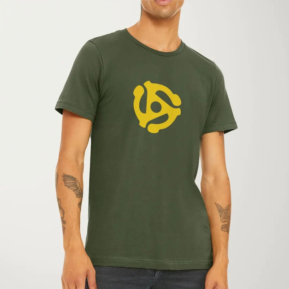 45rpm adapter classic tee in military green, worn
