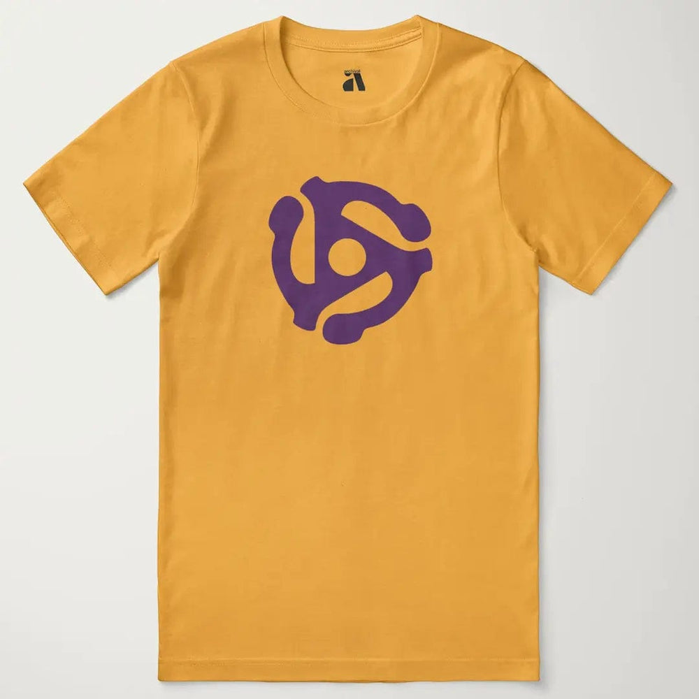 45rpm adapter classic tee in mustard, laid flat