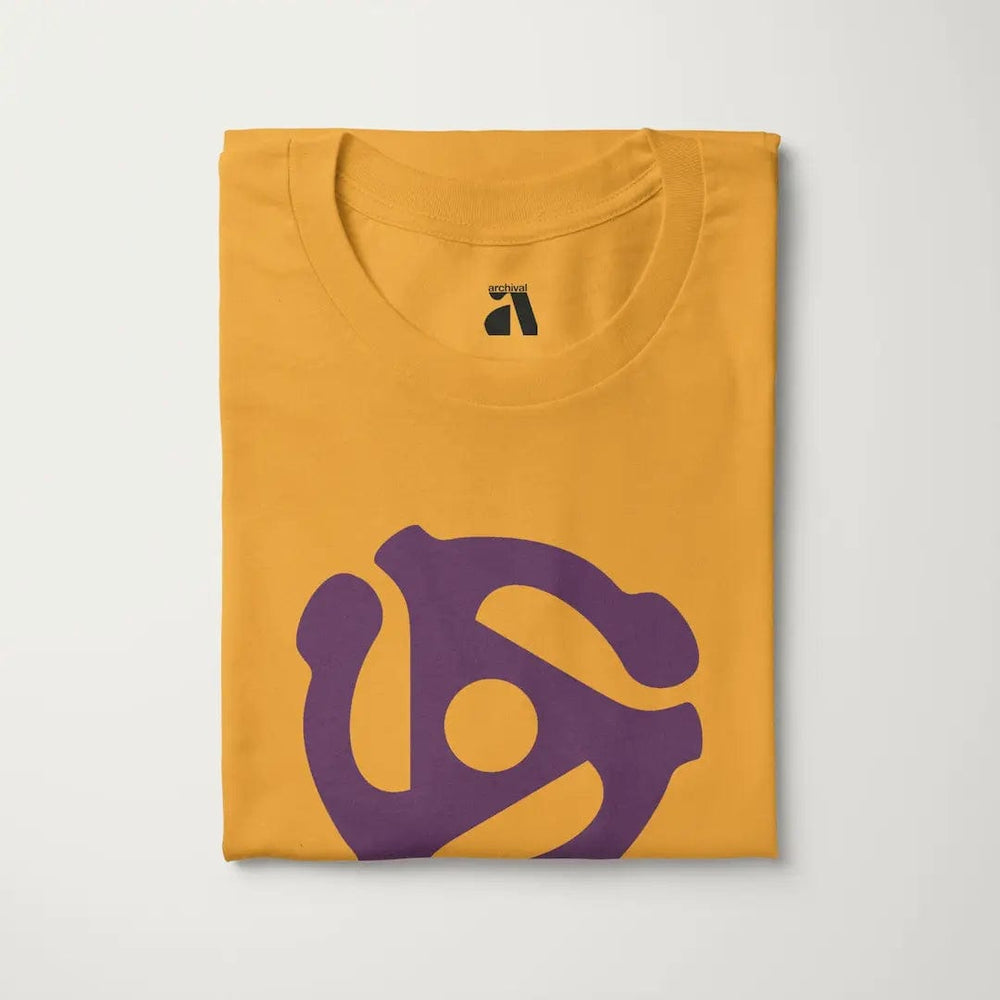45rpm adapter classic tee in mustard, folded