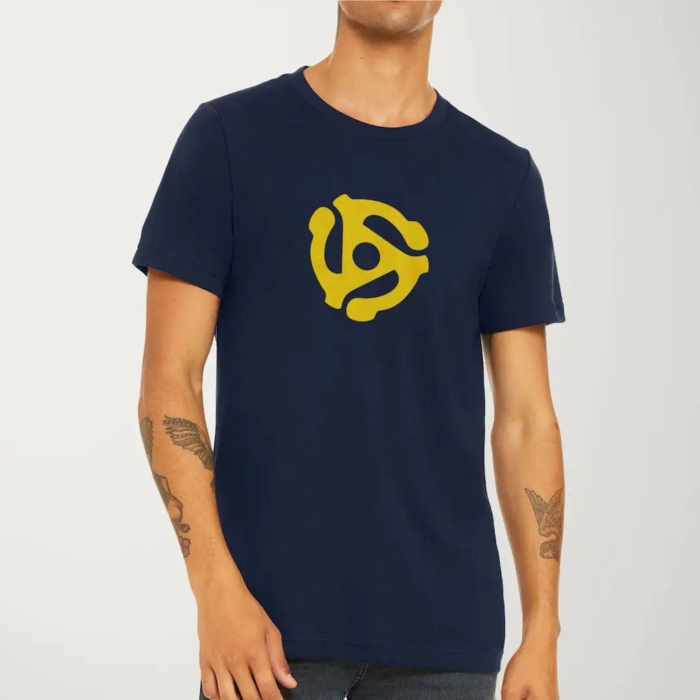 45rpm adapter classic tee in navy, worn