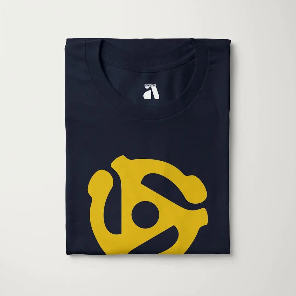 45rpm adapter classic tee in navy, folded