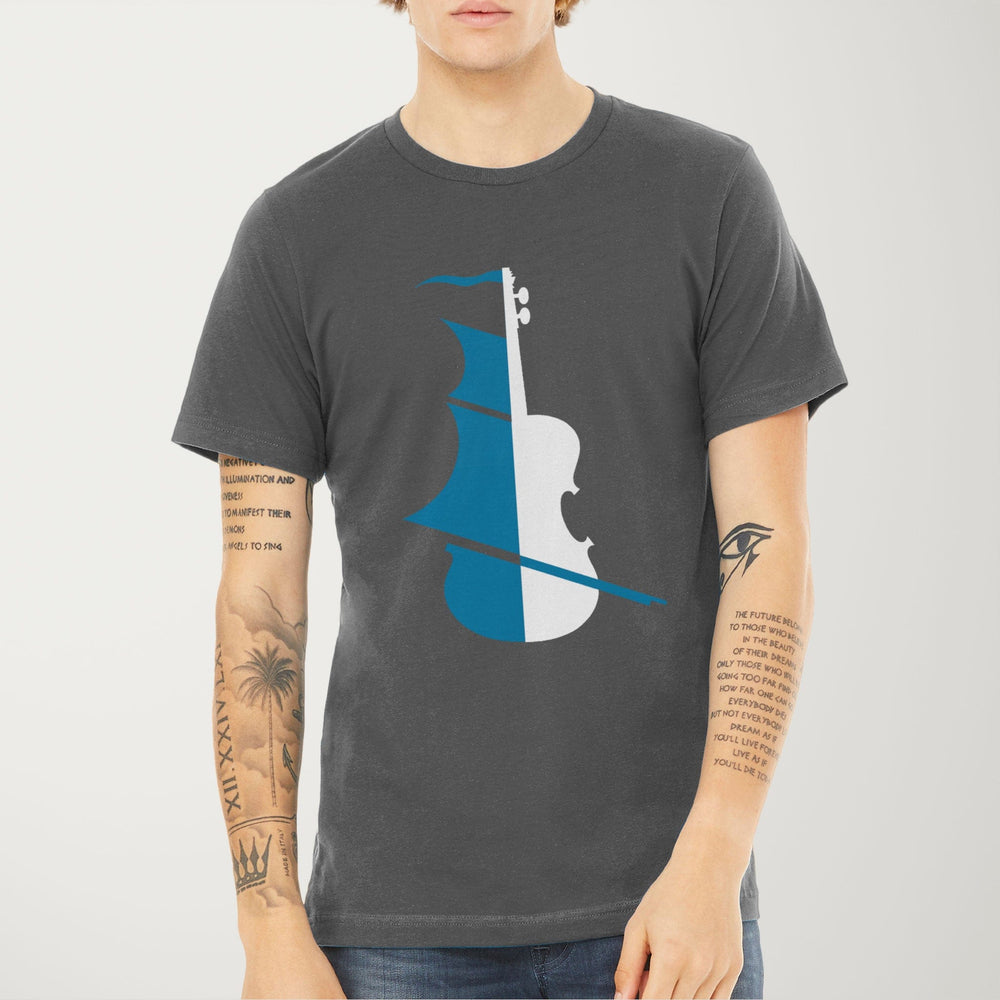 sea of song classic tee in asphalt, worn
