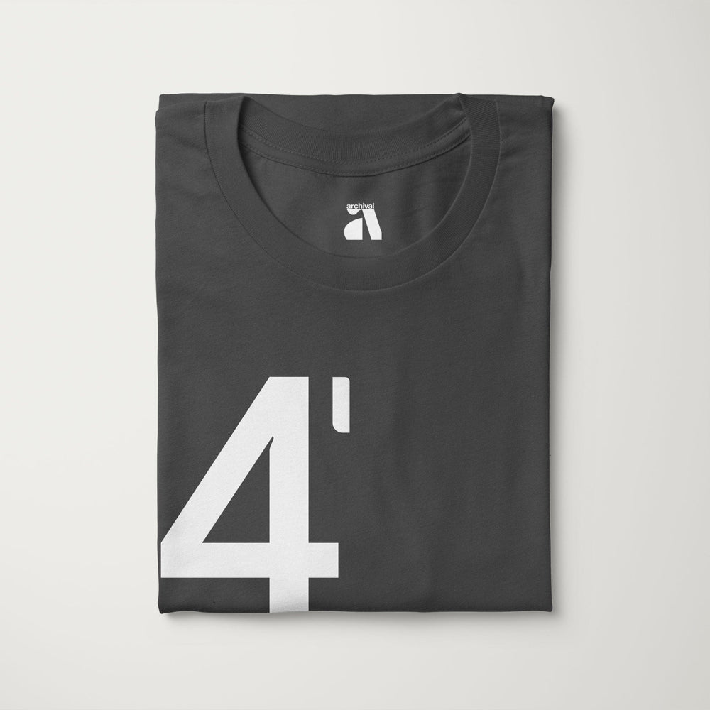 john cage: 4'33" classic tee in asphalt, folded