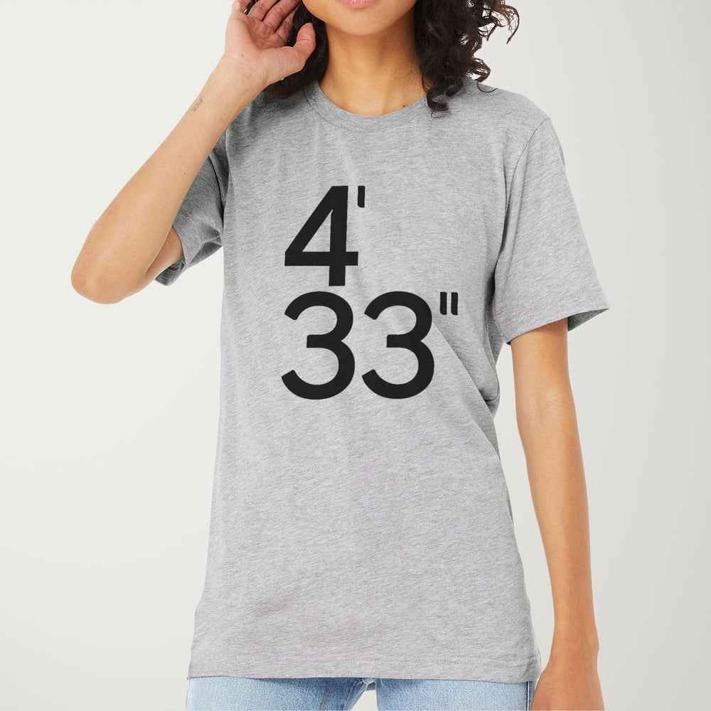 john cage: 4'33" classic tee in athletic heather, worn