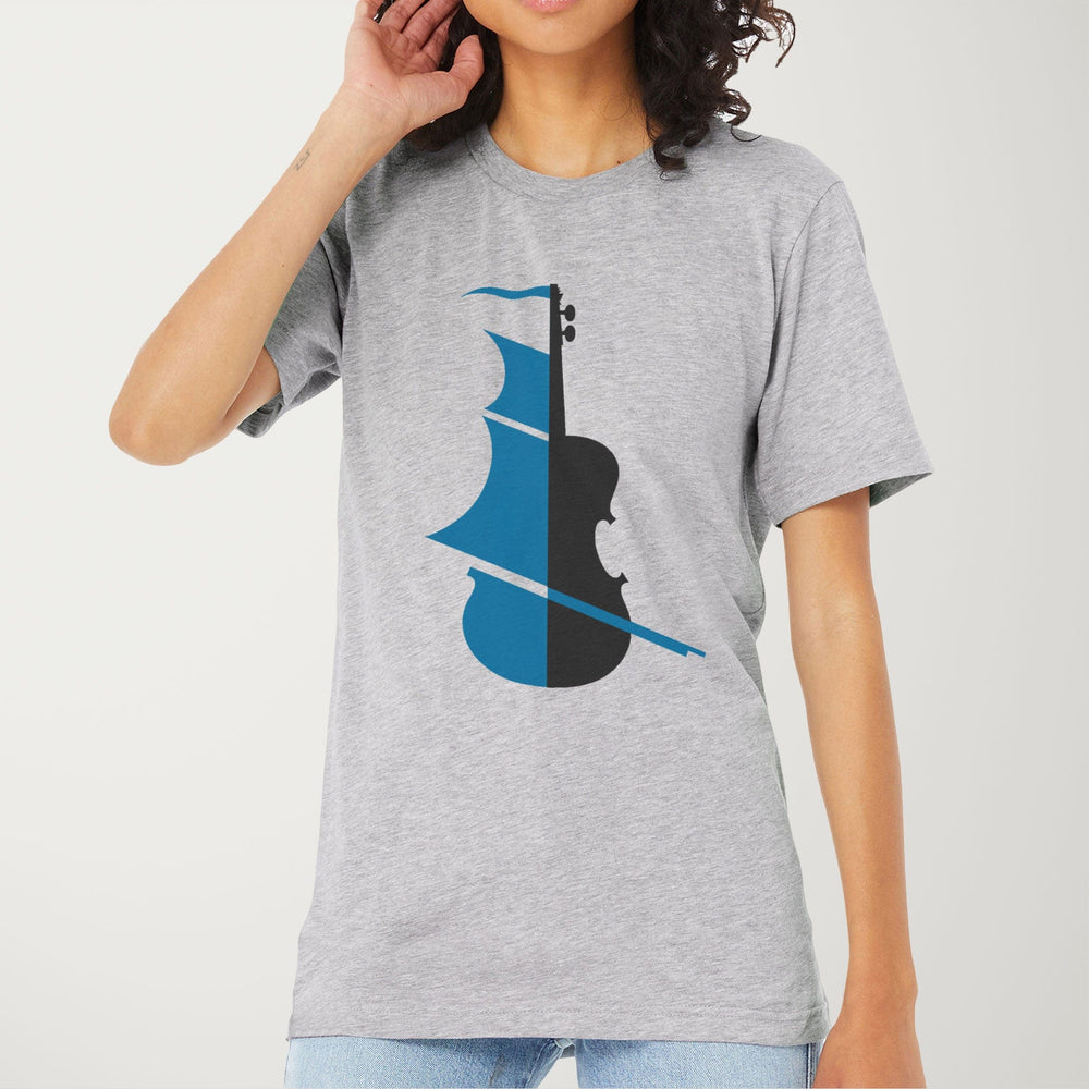 sea of song classic tee in athletic heather, worn