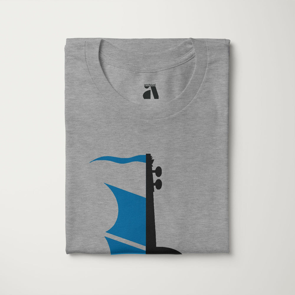 sea of song classic tee in athletic heather, folded