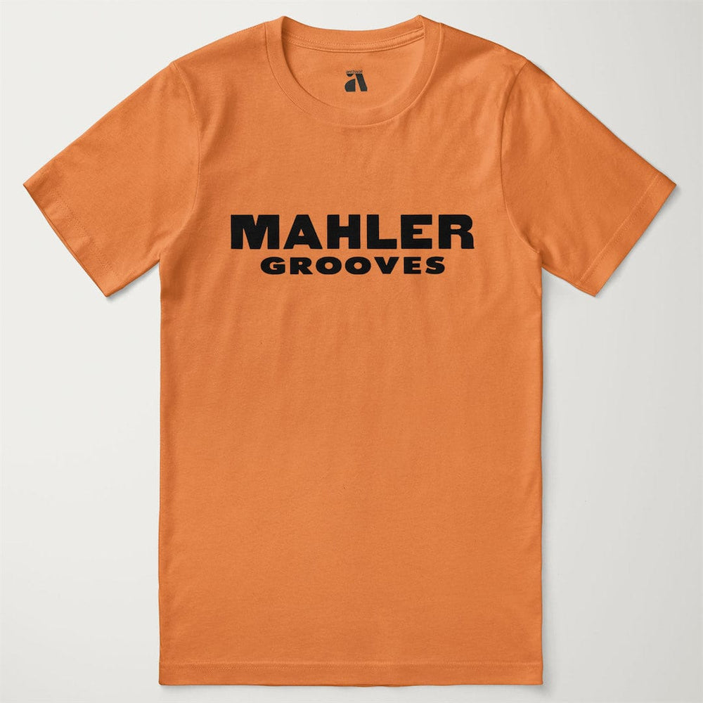 mahler grooves classic tee in burnt orange, laid flat
