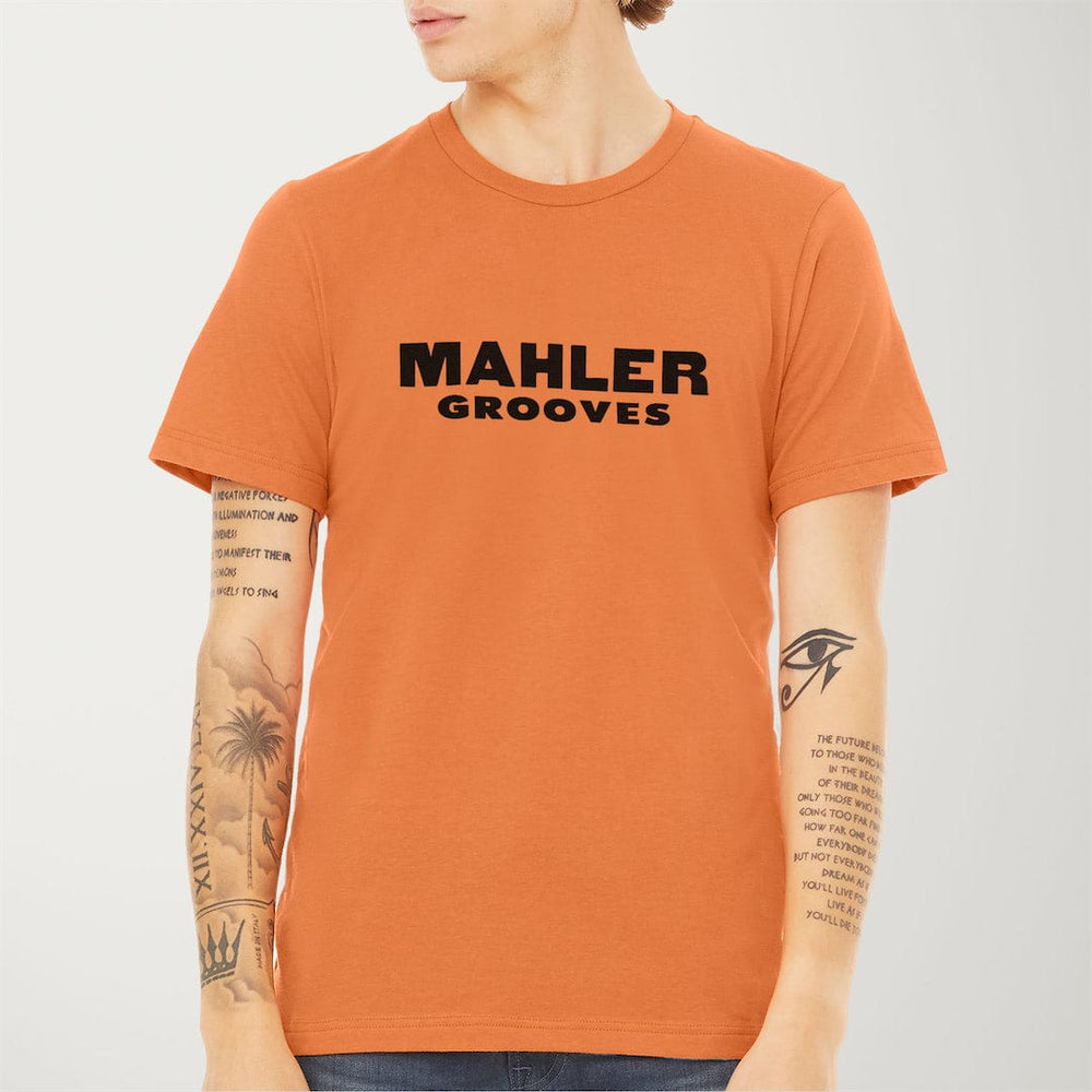 mahler grooves classic tee in burnt orange, worn