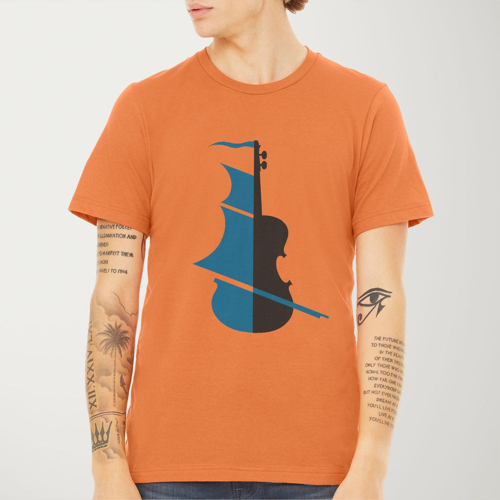 sea of song classic tee in burnt orange, worn