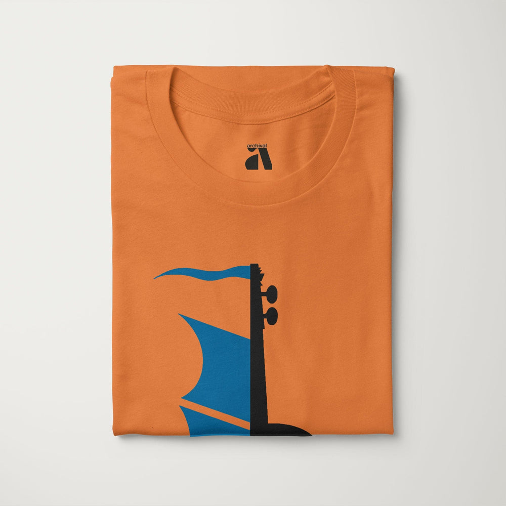 sea of song classic tee in burnt orange, folded