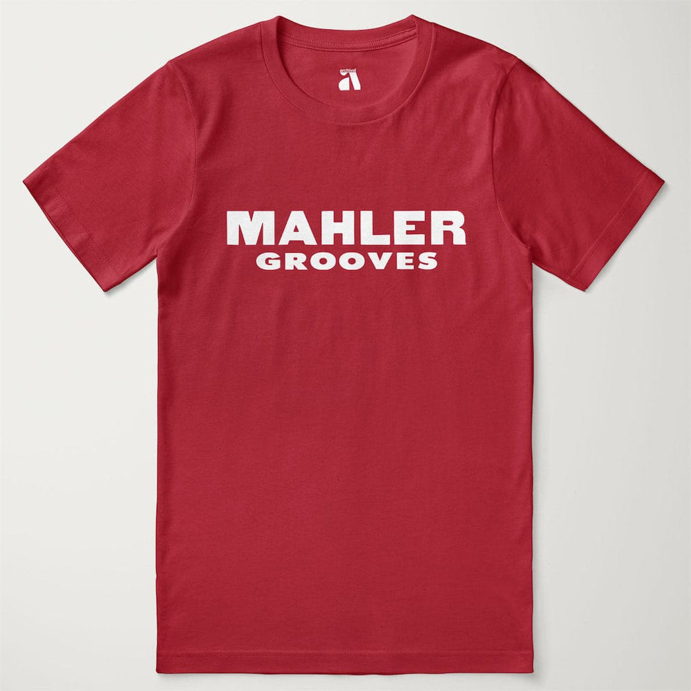 mahler grooves classic tee in canvas red, laid flat