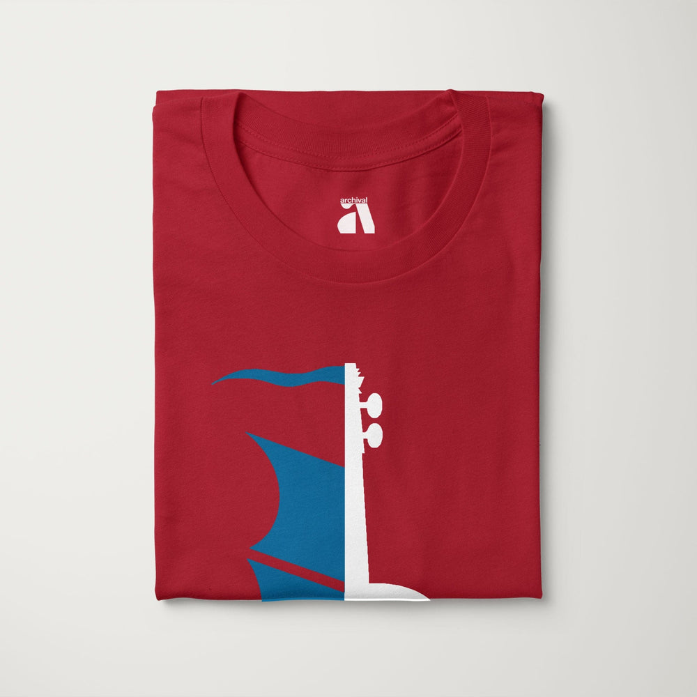 sea of song classic tee in canvas red, folded