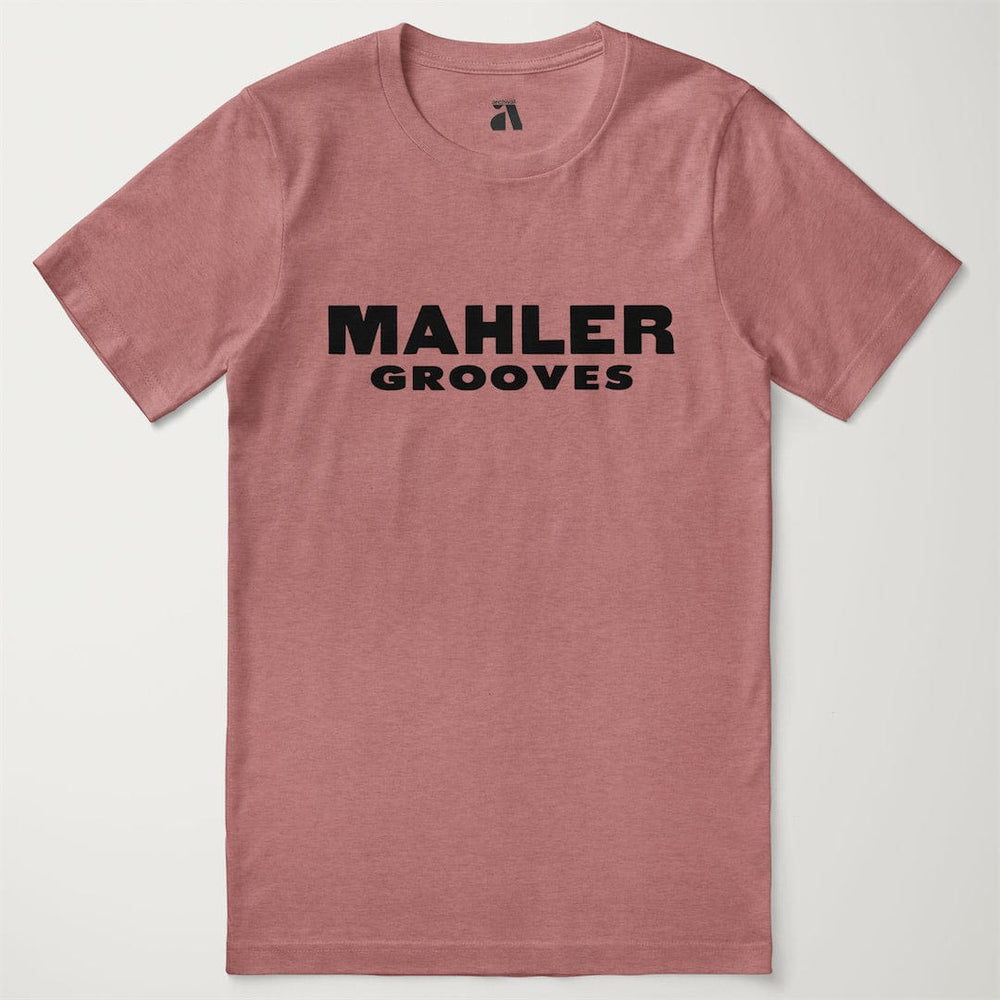 mahler grooves classic tee in heather mauve, laid flat