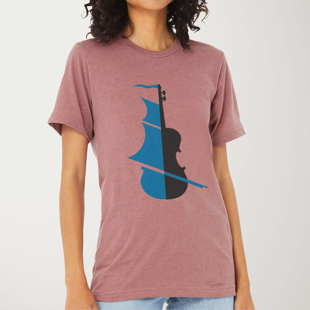 sea of song classic tee in heather mauve, worn