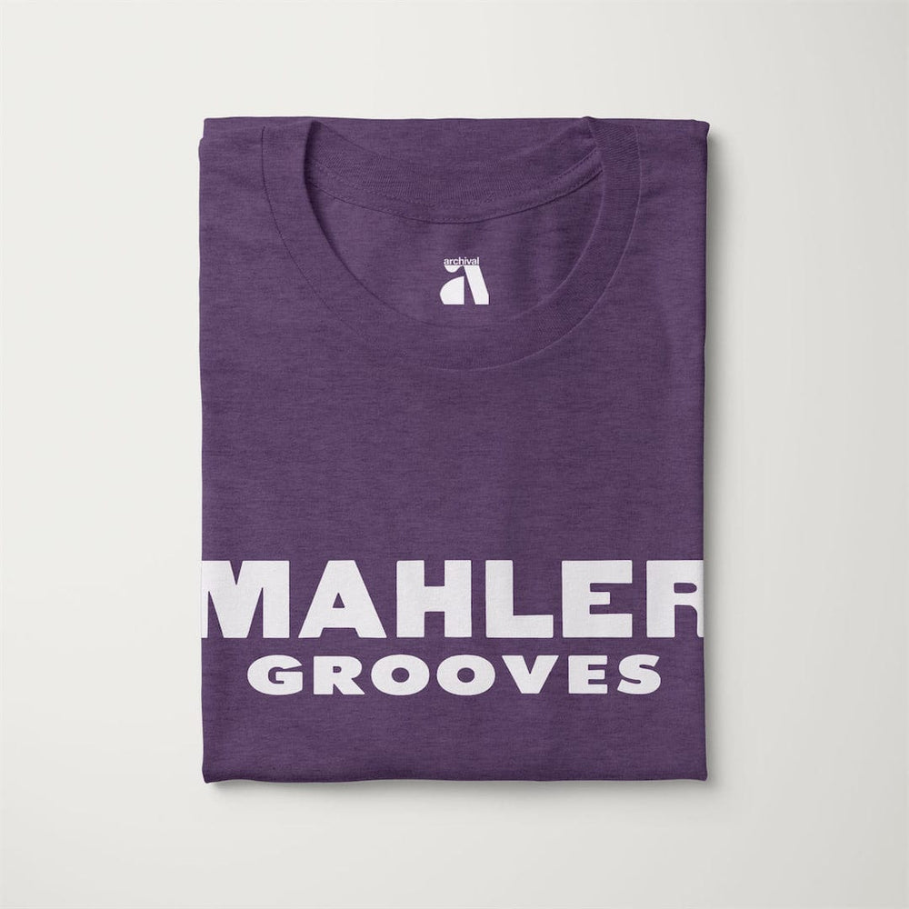 mahler grooves classic tee in heather team purple, folded