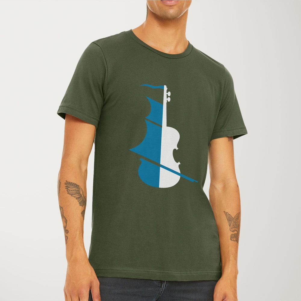 sea of song classic tee in military green, worn