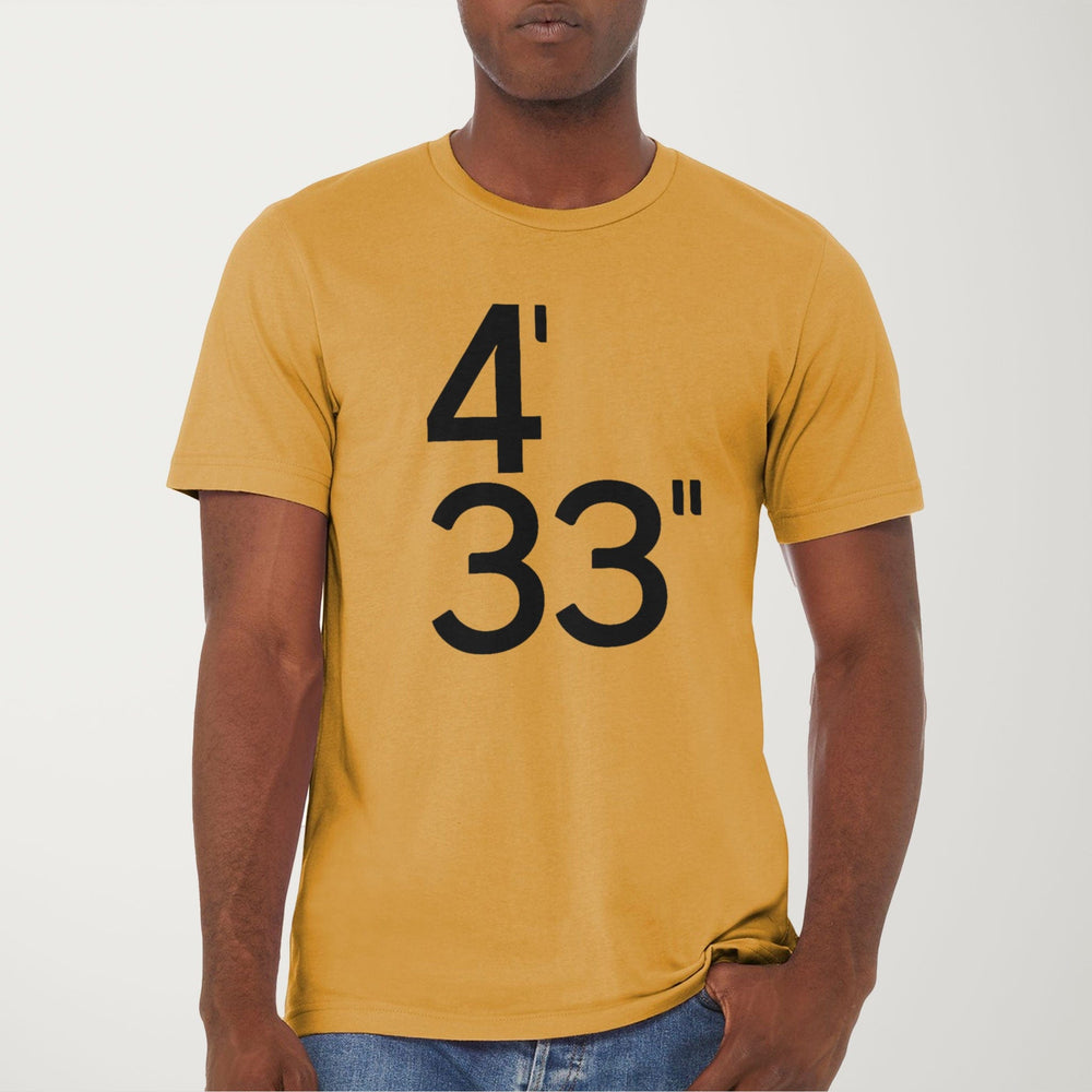 john cage: 4'33" classic tee in mustard, worn