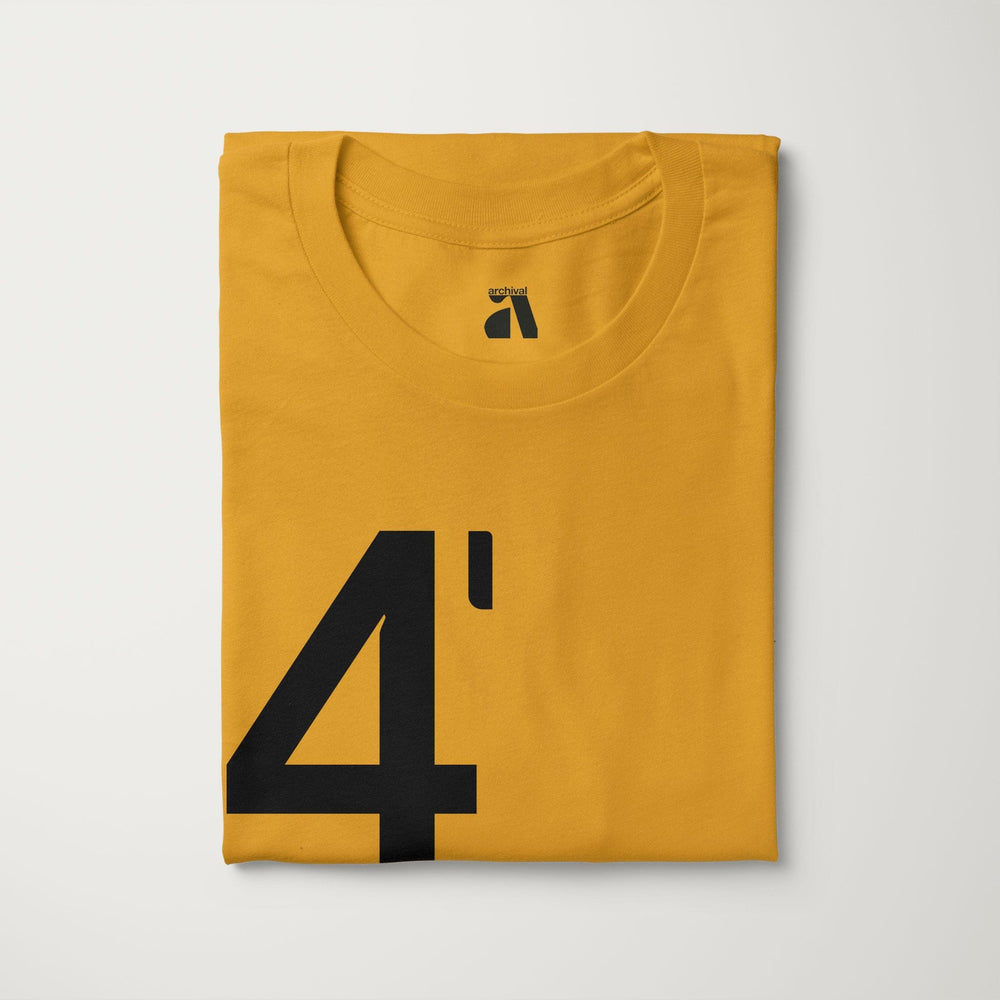 john cage: 4'33" classic tee in mustard, folded
