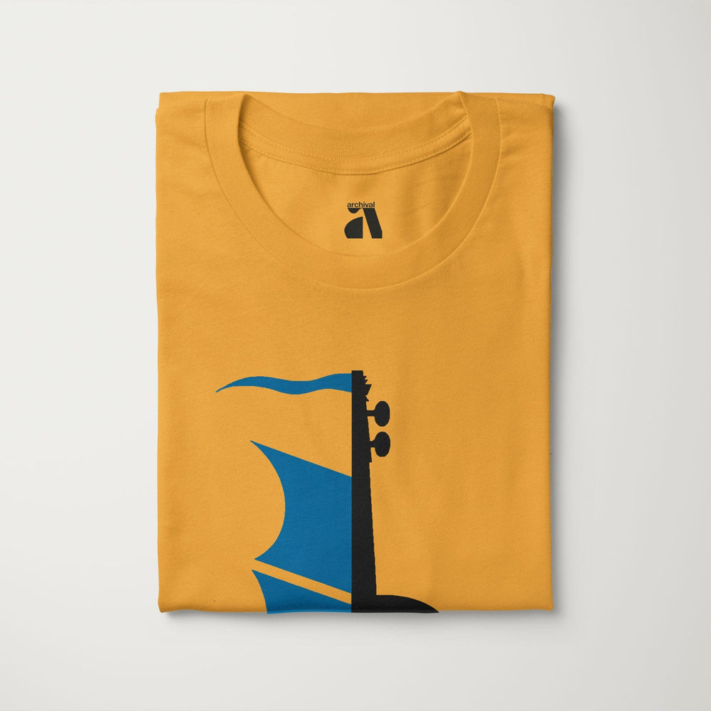 sea of song classic tee in mustard, folded
