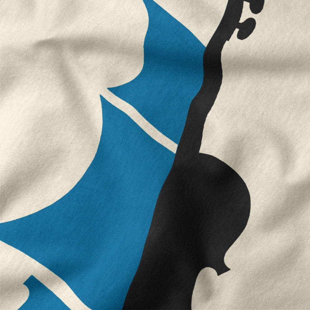 sea of song classic tee in natural, close-up of the print