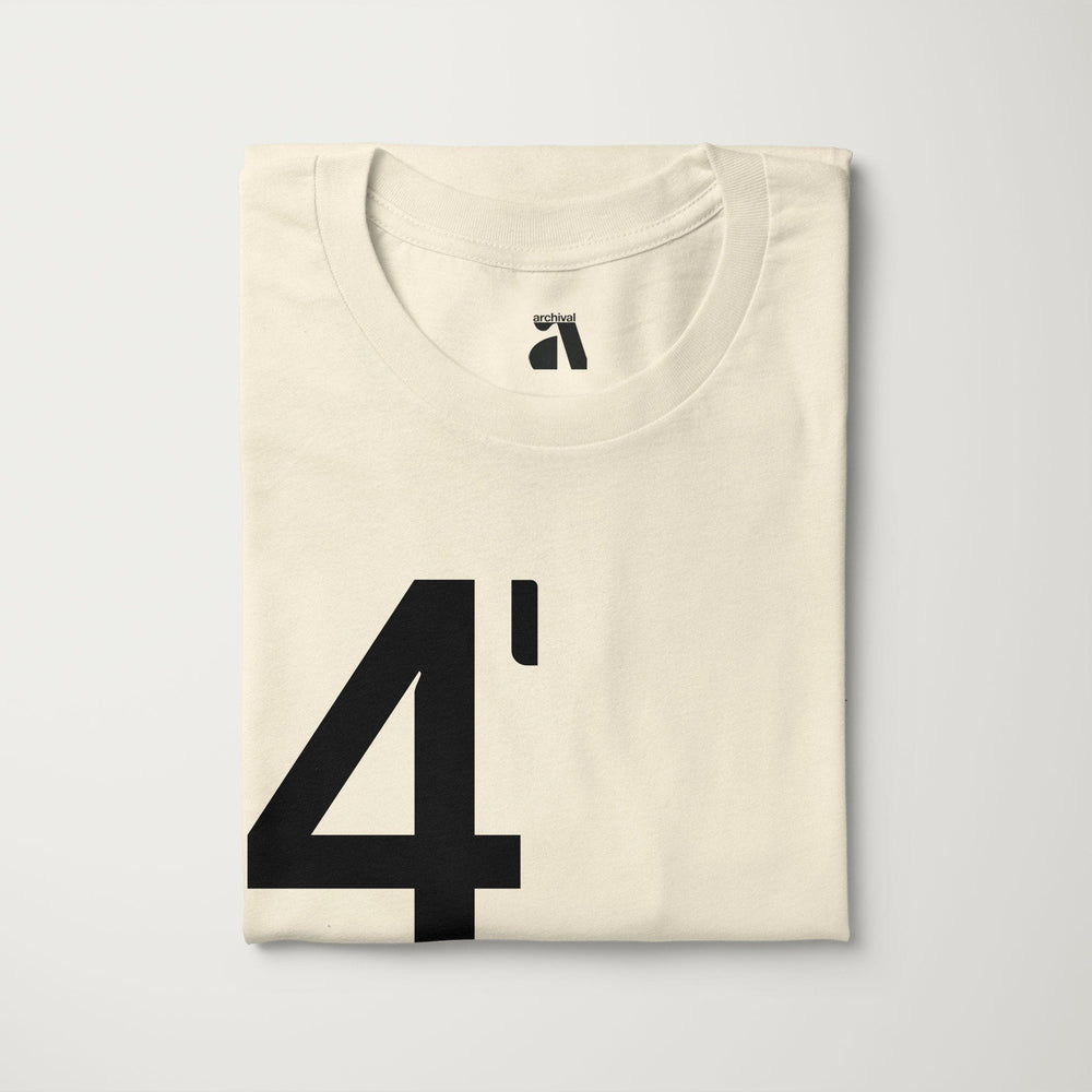 john cage: 4'33" classic tee in natural, folded